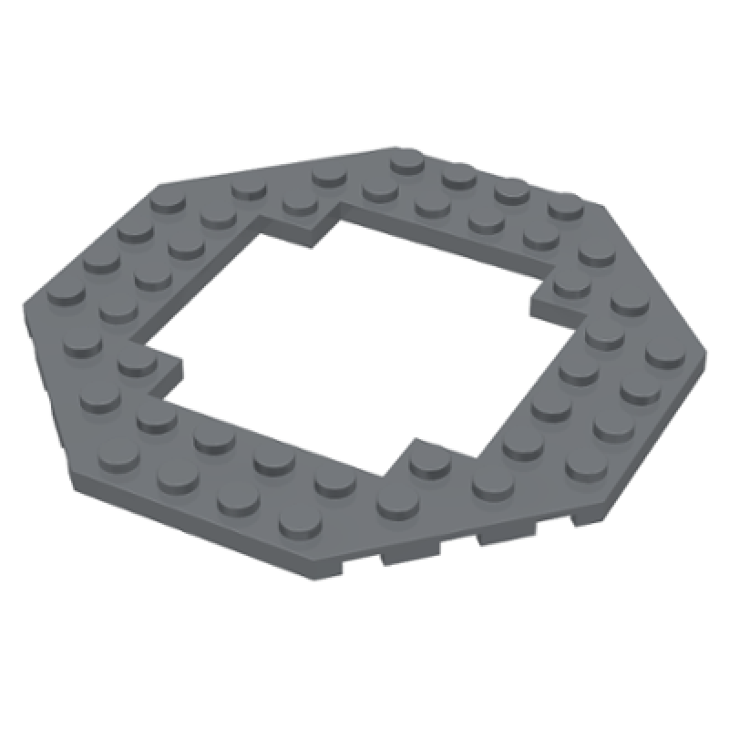 Plaat, Aangepast 10x10 met open midden 6x6 Dark Bluish Gray